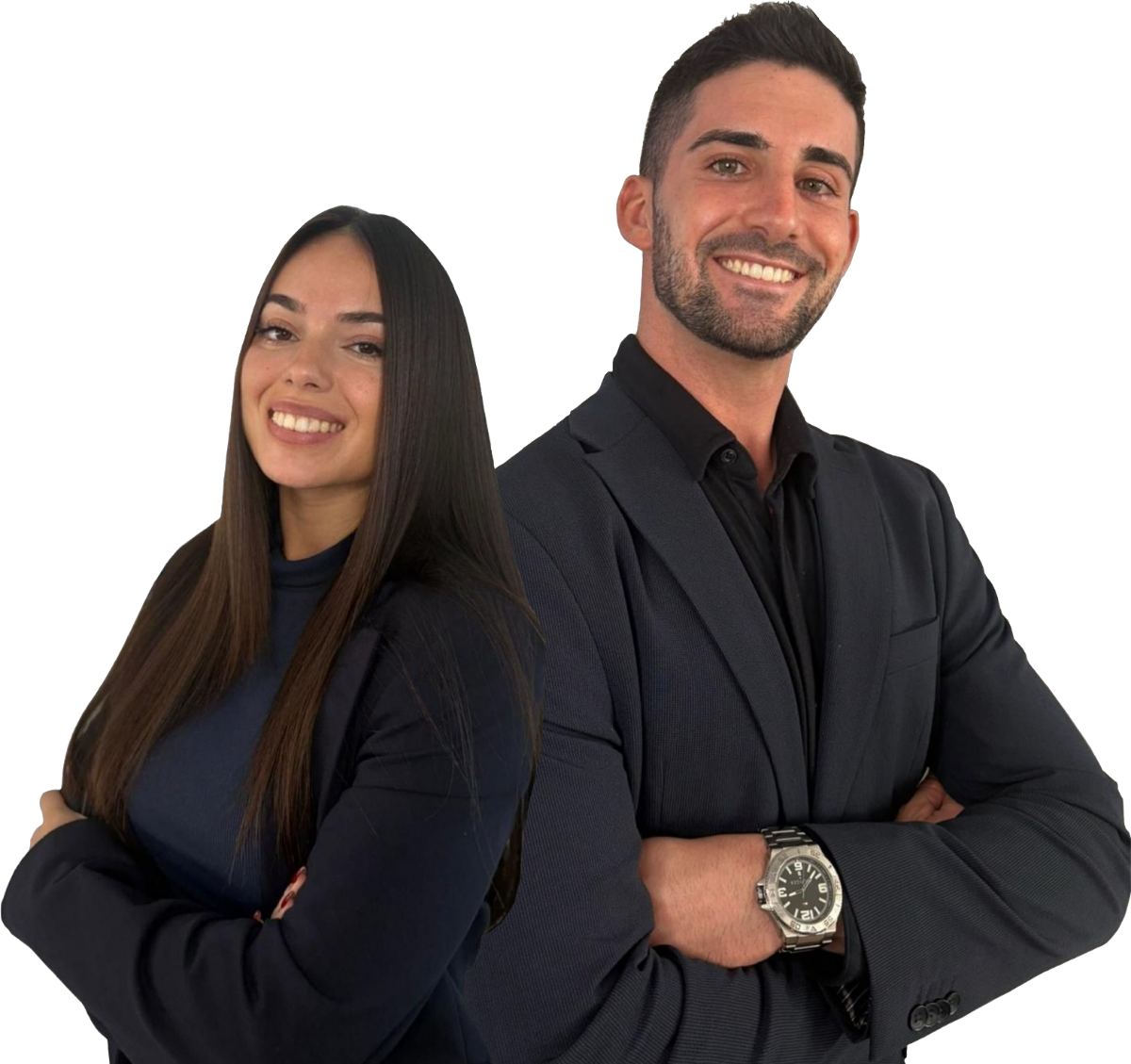 Emanuel y Naomi, asesores de Enova Inmobiliaria